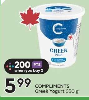 COMPLIMENTS Greek Yogurt 650 g