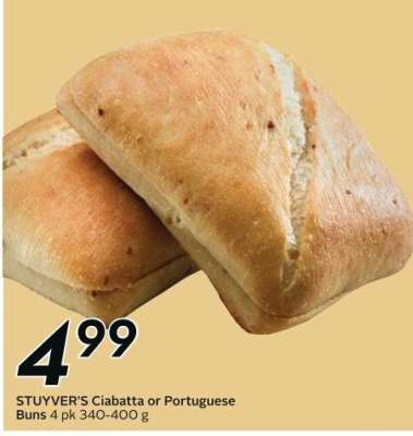 STUYVER'S Ciabatta or Portuguese Buns
