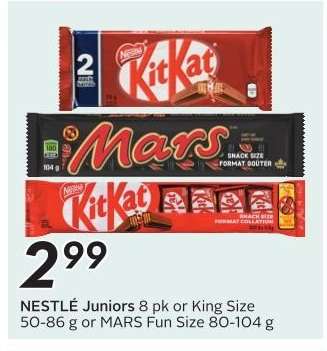 NESTLÉ Juniors 8 pk or King Size 50-86 g or MARS Fun Size 80-104 g