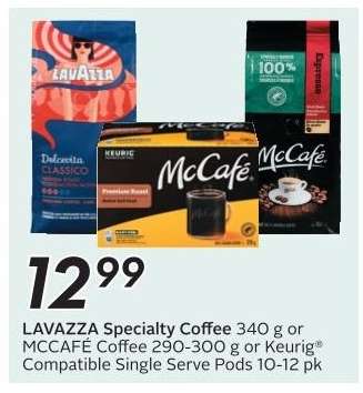LAVAZZA Specialty Coffee or MCCAFÉ Coffee or Keurig Compatible Single Serve Pods