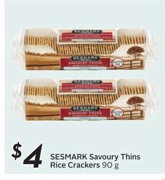 SESMARK Savoury Thins Rice Crackers 90 g