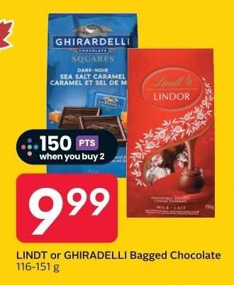 LINDT or GHIRARDELLI Bagged Chocolate