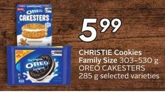 CHRISTIE Cookies Family Size & OREO CAKESTERS