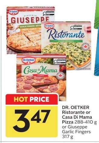 DR. OETKER Ristorante or Casa Di Mama Pizza or Giuseppe Garlic Fingers