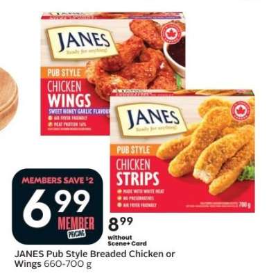 JANES Pub Style Breaded Chicken or Wings 660-700 g