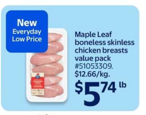 Maple Leaf Boneless Skinless Chicken Breasts Value Pack