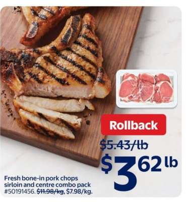 Fresh bone-in pork chops