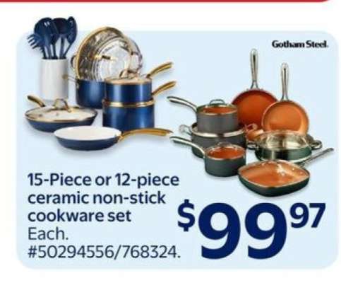 15-Piece or 12-piece ceramic non-stick cookware set
