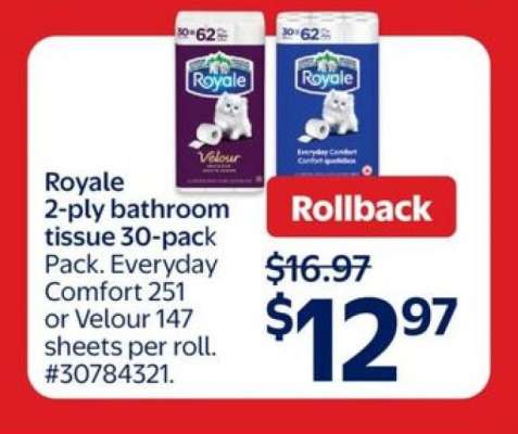 Royale 2-Ply Bathroom Tissue 30-pack