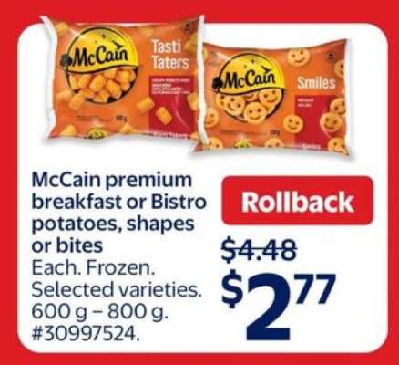 McCain premium Breakfast or Bistro potatoes