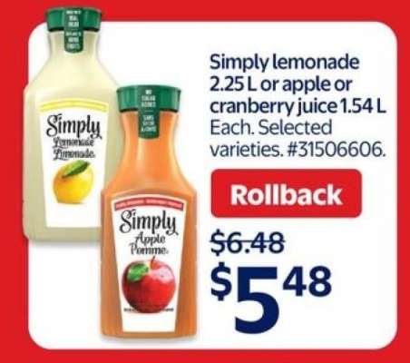 Simply Lemonade or Juice
