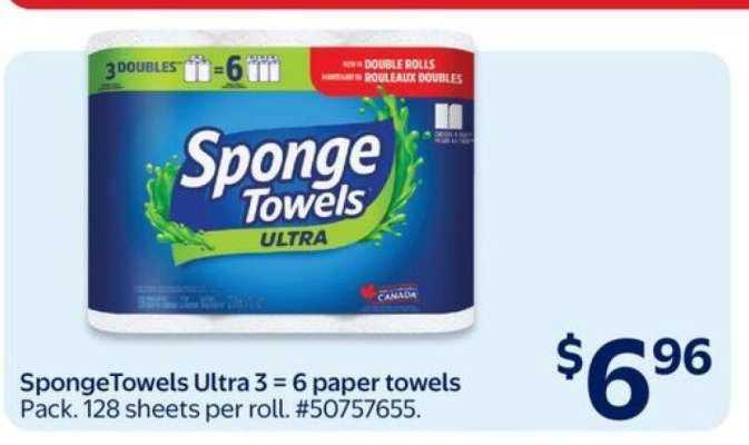 SpongeTowels Ultra 3 = 6 Paper Towels