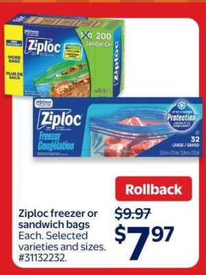 Ziploc Freezer or Sandwich Bags