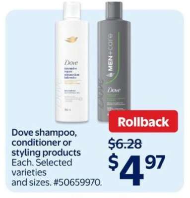 Dove Shampoo, Conditioner or Styling Products