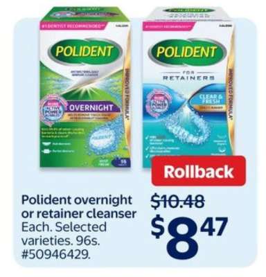 Polident overnight or retainer cleanser