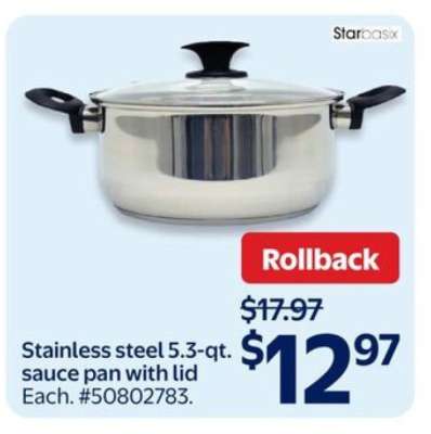 Stainless steel 5.3-qt. sauce pan with lid