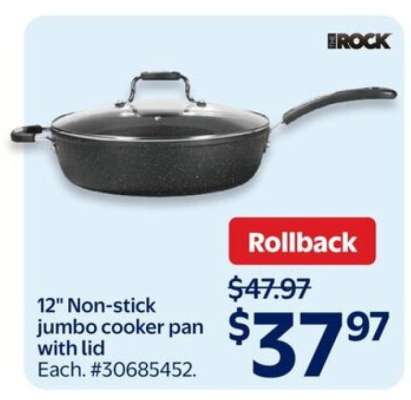 12" Non-stick jumbo cooker pan with lid