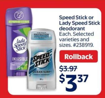 SPEED STICK or LADY SPEED STICK DEODORANT