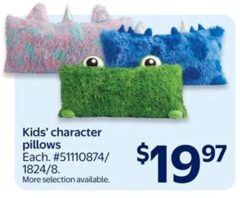 Kids' character pillows