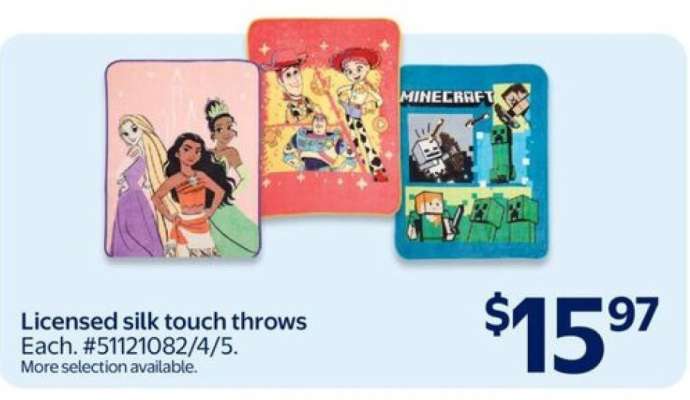 Licensed Silk-Touch Throws