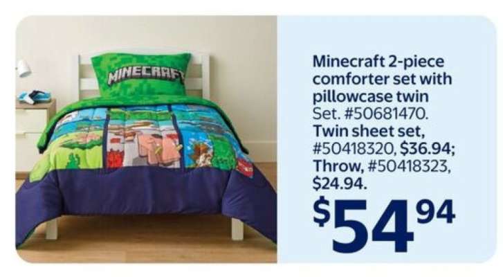 Minecraft 2-piece comforter set with pillowcase twin