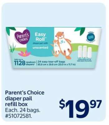 Parent's Choice diaper pail refill box