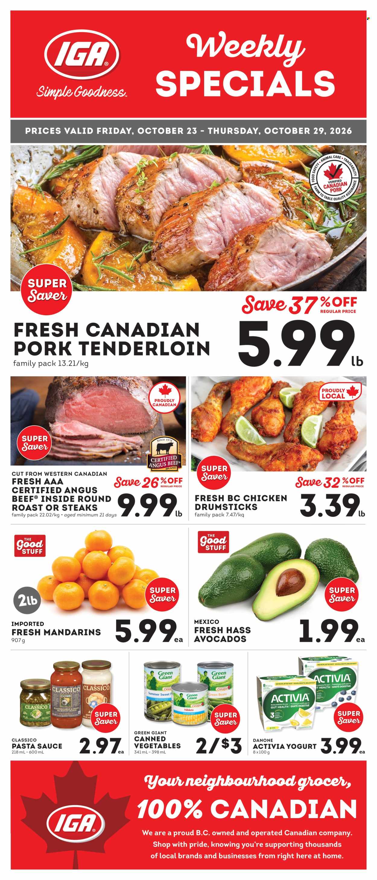 IGA Simple Goodness flyer  - October 23, 2026 - October 29, 2026. Page 1