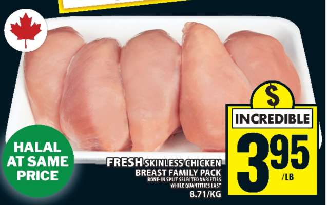 FRESH SKINLESS CHICKEN BREAST FAMILY PACK