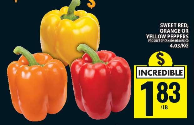 Sweet Red, Orange or Yellow Peppers