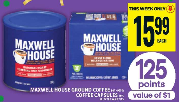 Maxwell House Ground Coffee / Coffee Capsules