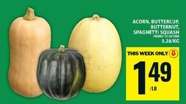 Acorn, Buttercup, Butternut, Spaghetti Squash