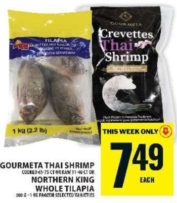 Gourmeta Thai Shrimp or Northern King Whole Tilapia
