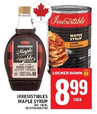 IRRESISTIBLES MAPLE SYRUP