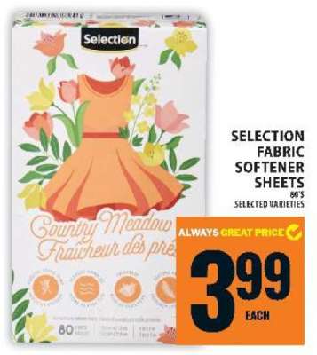 Selection Fabric Softener Sheets