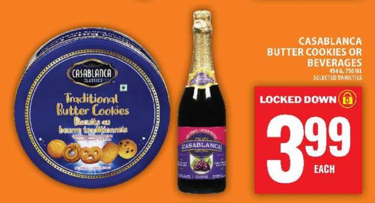 CASABLANCA BUTTER COOKIES OR BEVERAGES