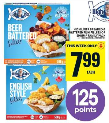 High Liner Breaded & Battered Fish Fillets or Shrimp Family Pack