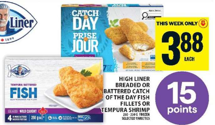 High Liner Breaded or Battered Catch of the Day Fish Fillets or Tempura Shrimp