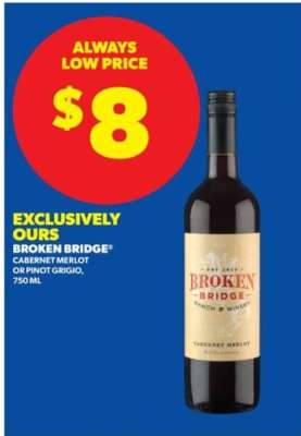 Broken Bridge Cabernet Merlot or Pinot Grigio
