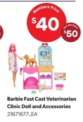 Barbie Fast Cast Veterinarian Clinic Doll and Accessories